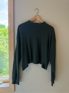 High Sierra Cropped Crewneck Sweatshirt - Forest Green